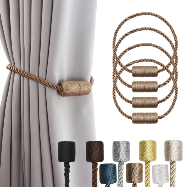 Pretty Jolly 4 Pack Strong Magnetic Curtain Tiebacks Modern Style