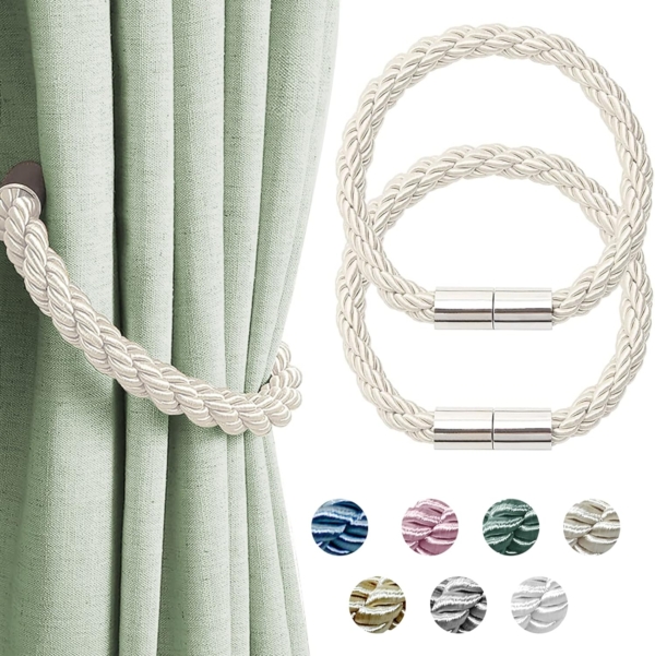 Curtain Tiebacks 2pcs Curtain Clips Rope, Curtains Holder Buckles