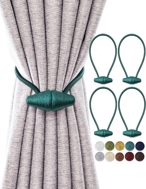 Loloty Curtain Tiebacks, Plush Alloy Drapery Holdback Holder