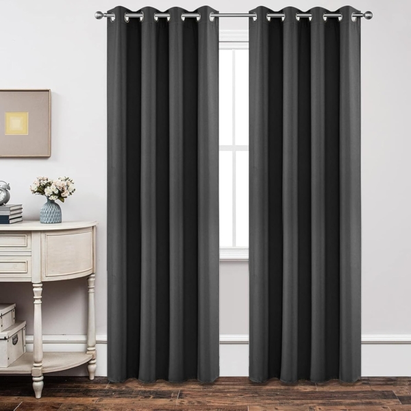 JUDA 2 Panels 80% Blackout Curtains Drapes for Livingroom Bedroom