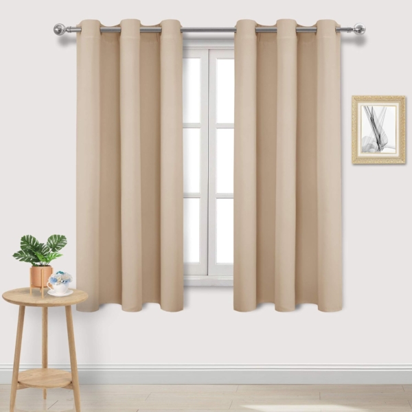 Smile Doll 2 Panels Blackout Curtains for Living Room Brown