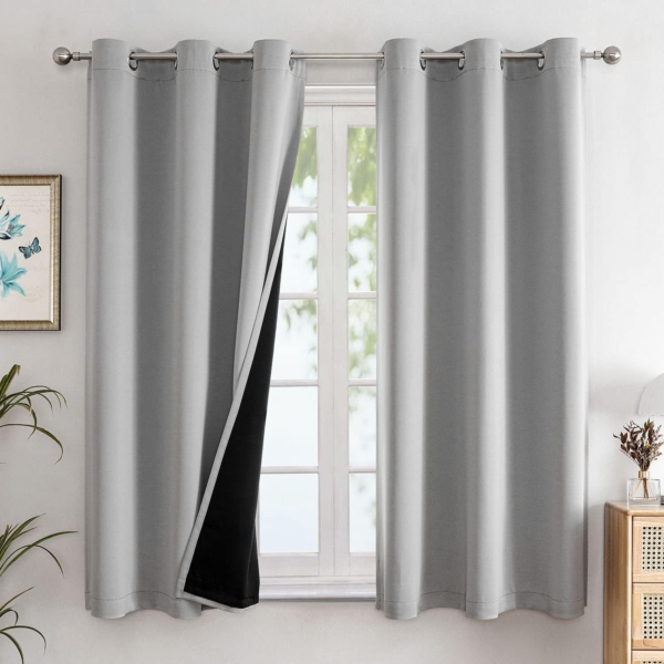 JUDA Thermal Insulated Grommet Blackout Curtains, 2Piece, 150x270cm