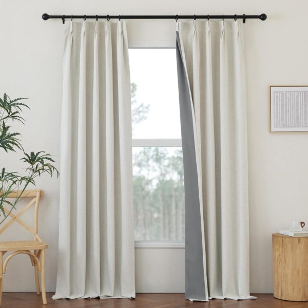 THS Blackout Curtain For Bedroom, 2 Pieces (Cream)