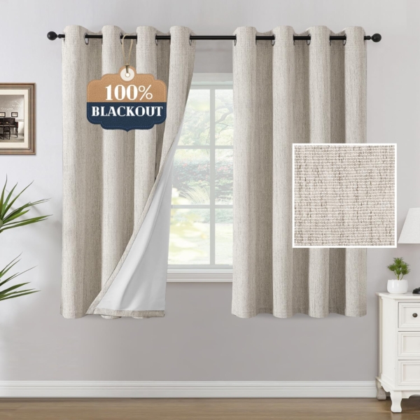 JUDA Thermal Insulated Grommet Blackout Curtains for Bedroom