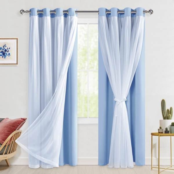 Thermal Insulated Mix & Match Double Layer Room Darkening Curtains