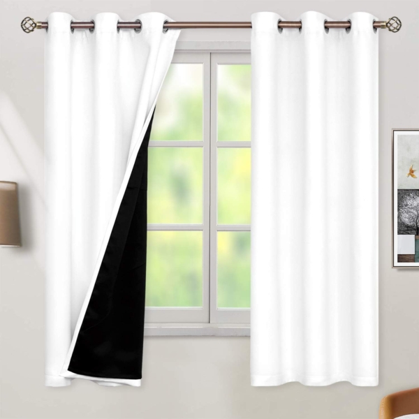 Smile Doll Thermal Insulated Blackout Drape Top Grommet Curtain Rod