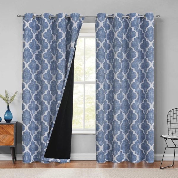 JUDA 100% Blackout Curtains for Living Room and Bedroom