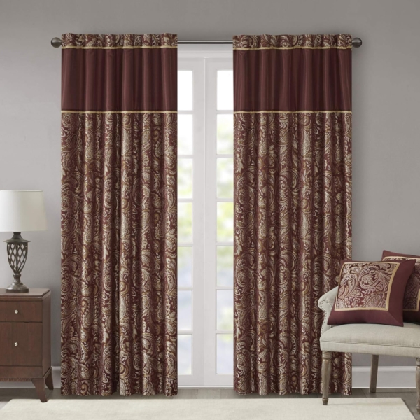 Home Sizzler 2 Pieces Polyester Door Curtains Maroon, 3D Abstract