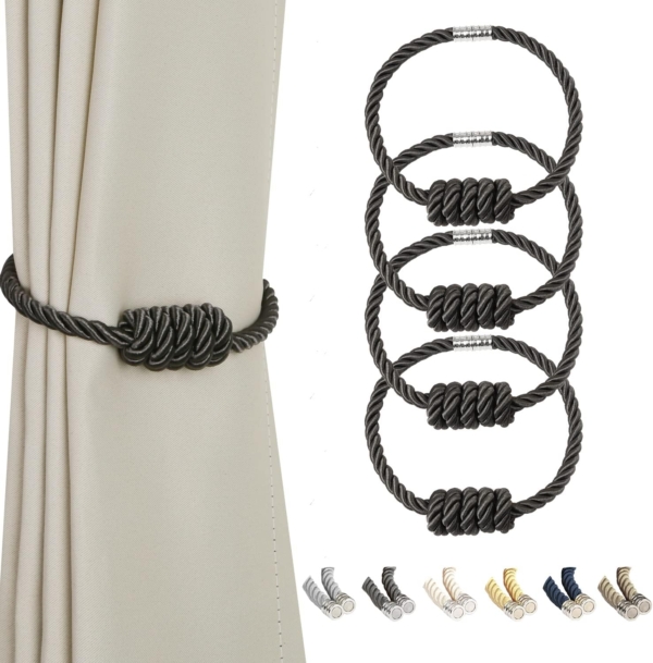 4 Pcs Set Magnetic Curtain Tiebacks 2 Pair-Magnetic Curtain Straps