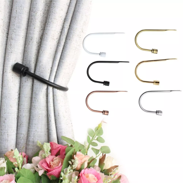 Curtain Holdback, 2pcs Wall Mounted Drapery Tiebacks with Screws