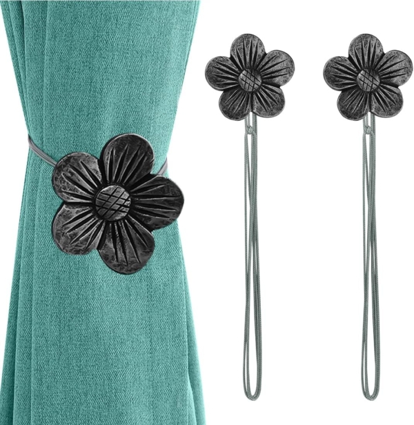 SKEIDO 1 Pair Magnetic Curtain Tiebacks Decorative Rope Holdback