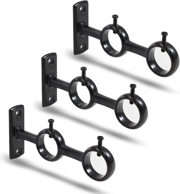 Double Curtain Rod Brackets Heavy Duty Curtain Rod Hooks Black Curtain