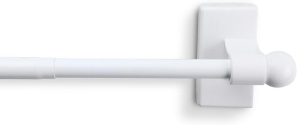 Rod Desyne MAG-01 Magnetic Curtain Rod, 17-30 inch, White