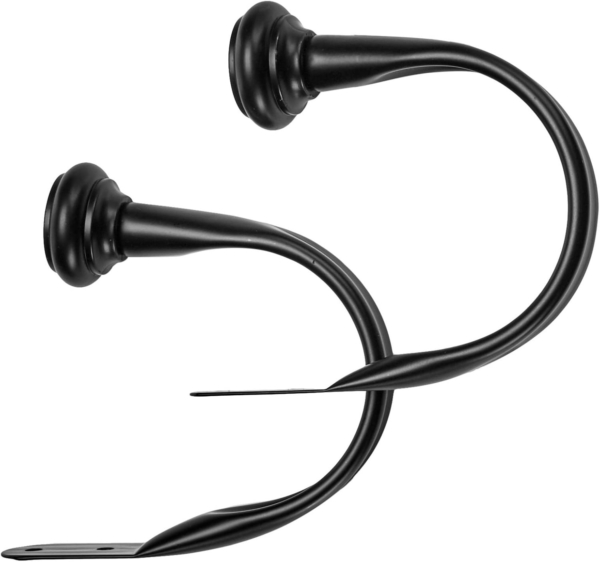 AmazonBasics Decorative Curtain Holdback, Set of 2, Black