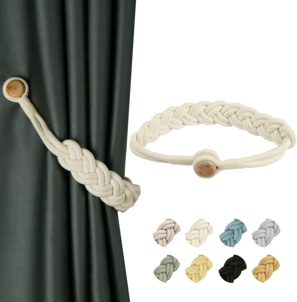 Magnetic Curtain Tiebacks Modern Weave Rope Tie Backs European Style