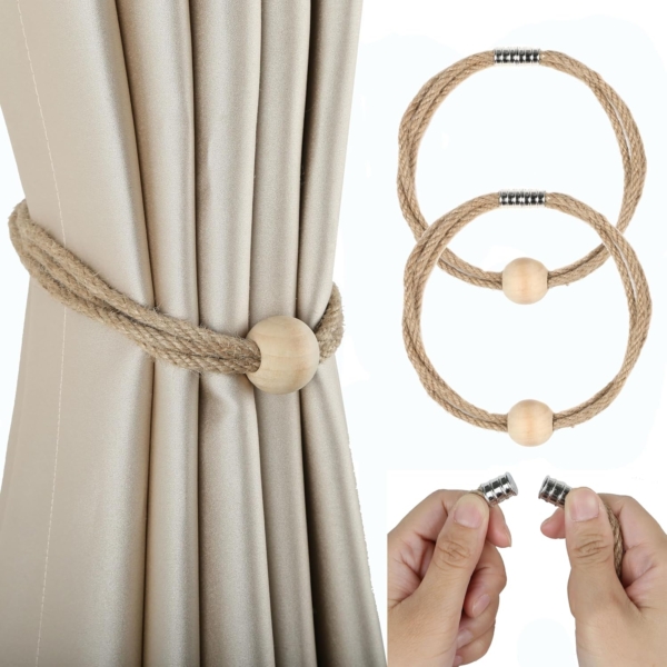 Magnetic Curtain Tieback Rope Holdbacks Curtain Weaving Holder Buckles