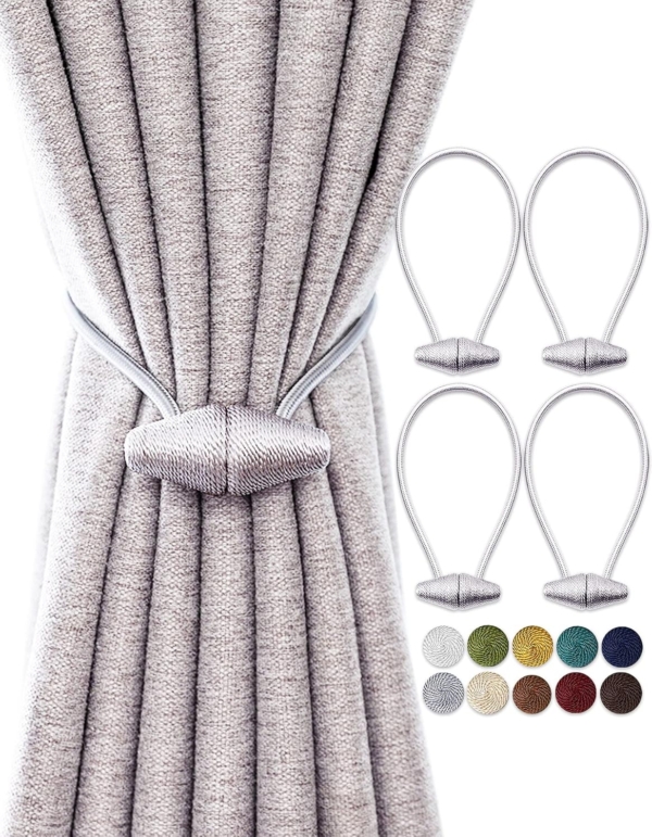 DELFINO No Tools Required, Strong Magnetic Curtain Tiebacks
