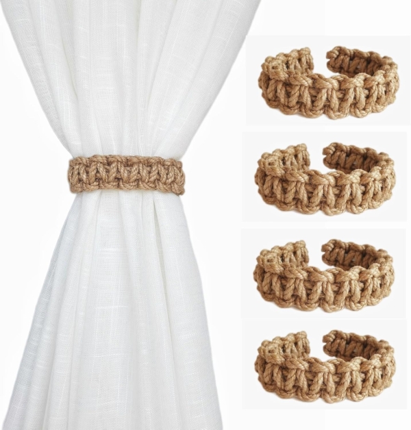 Handmade Natural Cotton Rope Tie Bakes Decorative Knot Ball Holdbacks