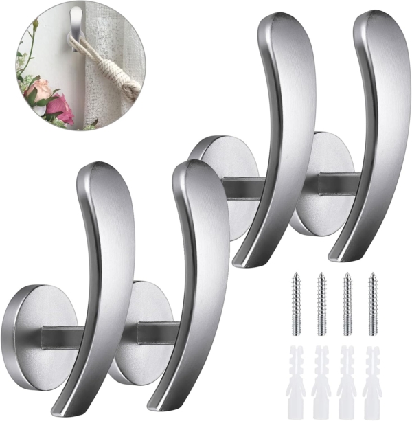Curtain Holdback Hook with Ball Curtain Drapery Holders Aluminum Alloy