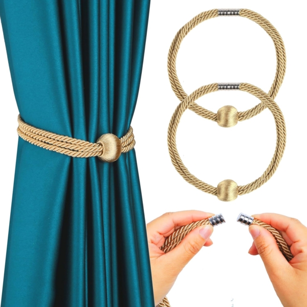 1 Pair Magnetic Curtain Tiebacks Decorative Rope Holdback Holder