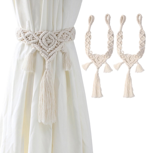 Tassel Curtain Tie, Hand Woven Curtain Tie Buckle Decor Pendant