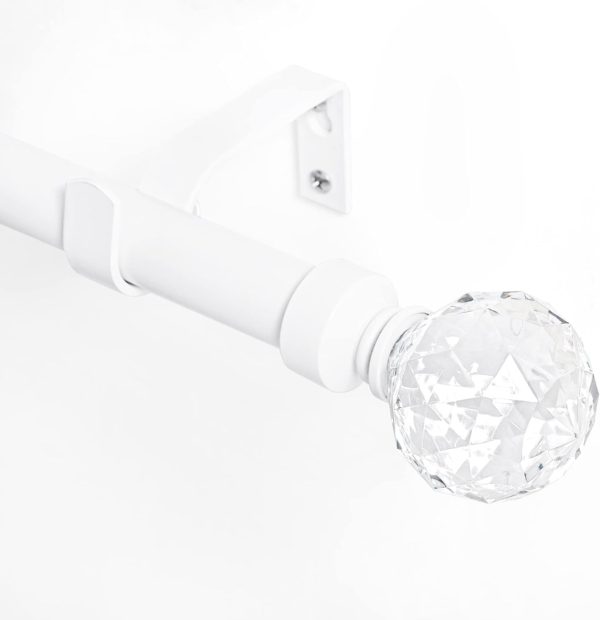 Amazon Basics Decorative 5/8" Curtain Rod with Faceted Ball Finials