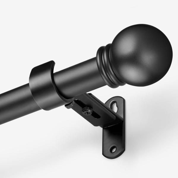 Amazon Basics Decorative 5/8" Curtain Rod with Faceted Ball Finials