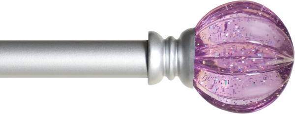 Amazon Basics Decorative Curtain Rod with Faceted Ball Finials Purple