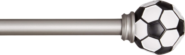 Amazon Basics Decorative 5/8" Curtain Rod With Soccer Ball Finials