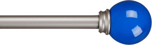 Amazon Basics Decorative 5/8" Curtain Rod With Round Finials,Navy Blue