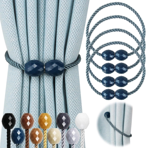 Magnetic Curtain Tiebacks Decorative Rope Holdback Holder