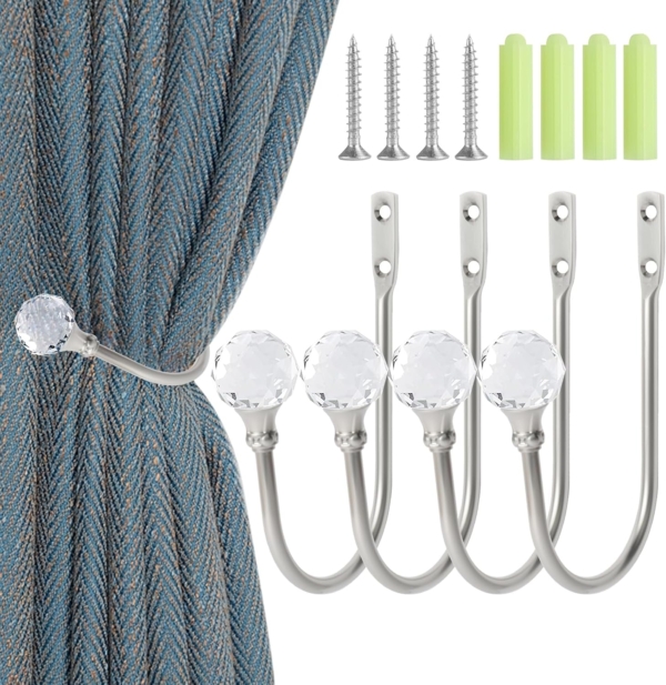 Crystal Ball Heavy Decorative Window Curtain Holder Curtain Hooks