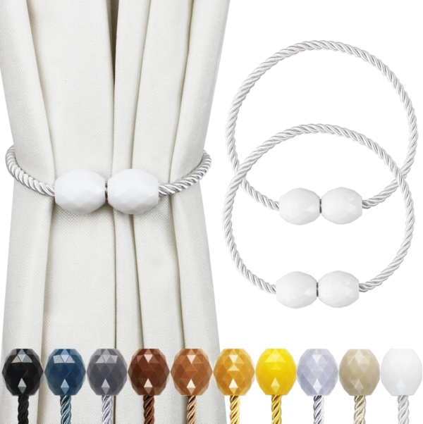 Helloberry 2 Pieces Strong Magnetic Curtain Tiebacks Curtain Drape