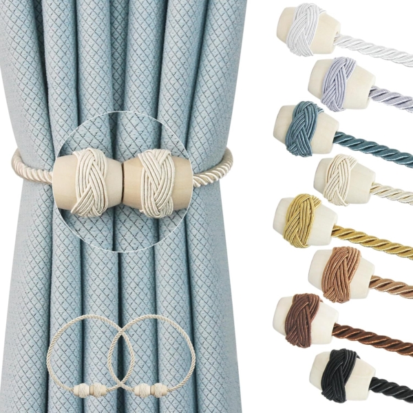 Decorative Rope Holdbacks, Drapery Ties Backs Weave Holders for Window