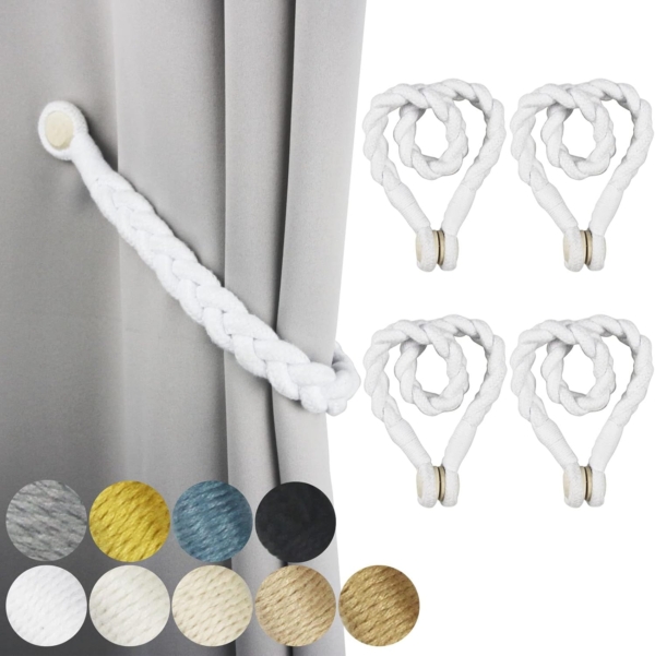Magnetic Soft Curtain Tiebacks Cotton Hand-Woven Tieback Holdback