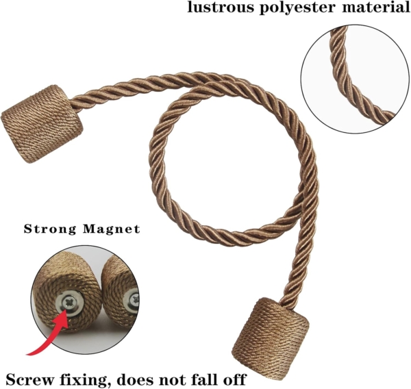 Pretty Jolly 4 Pack Strong Magnetic Curtain Tiebacks Modern Style - Image 2