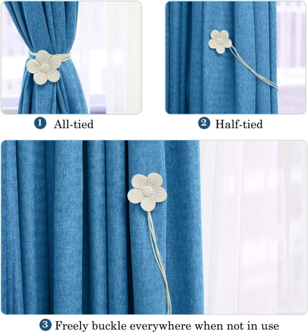 IM FineLife 1 Pair Magnetic Curtain Tiebacks Magnetic Curtain Straps - Image 2