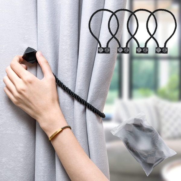 IM FineLife 4 Pieces Magnetic Curtain Tiebacks Curtain Straps - Image 2