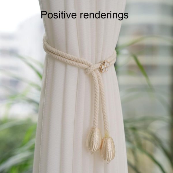 Curtain Tiebacks Handmade Rope Tassel Tie Backs Pair Curtain Holdbacks - Image 2