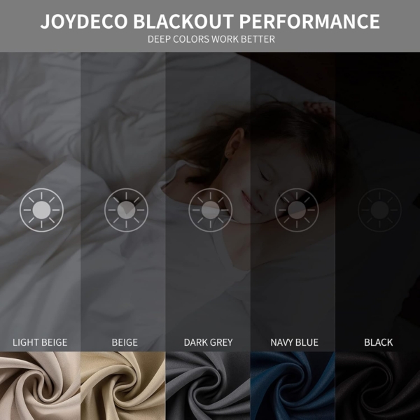 JUDA 2 Panels 80% Blackout Curtains Drapes for Livingroom Bedroom - Image 2