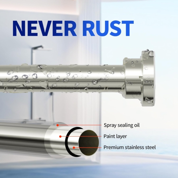 Home Pro "L" Aluminium Tension Rod, 80 cm Size - Image 2