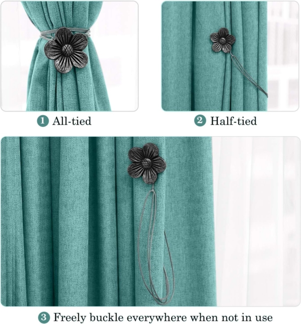 SKEIDO 1 Pair Magnetic Curtain Tiebacks Decorative Rope Holdback - Image 2