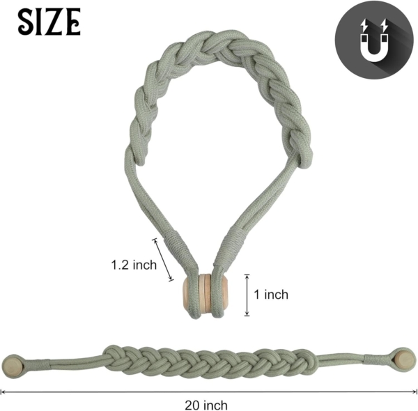 Curtain Holdbacks Tiebacks Magnetic Rope Drape Tie Backs Holders - Image 2