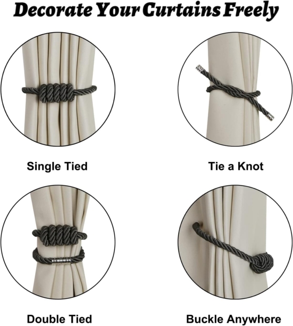 Tiebacks with Screws Metal Decorative Window Drapery Holder Curtain - Image 2