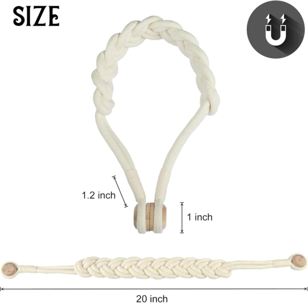 Magnetic Curtain Tiebacks Modern Weave Rope Tie Backs European Style - Image 2