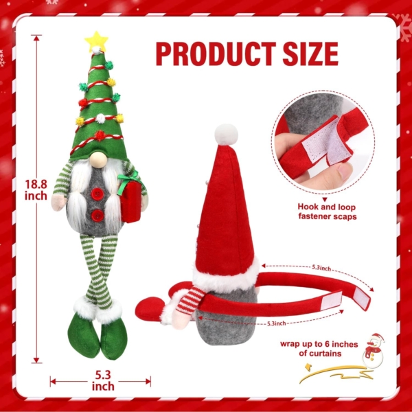 Christmas Curtain Tiebacks Buckle Holder 2 Pack Gnome Couple Christmas - Image 2
