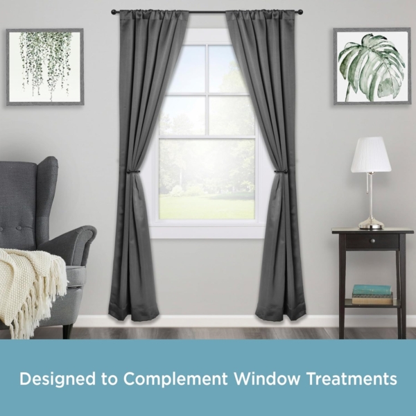 Kenney Medieval Hook Window Curtain Holdback Pair, Black - Image 2