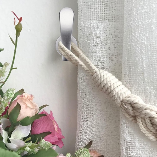 Curtain Holdback Hook with Ball Curtain Drapery Holders Aluminum Alloy - Image 2