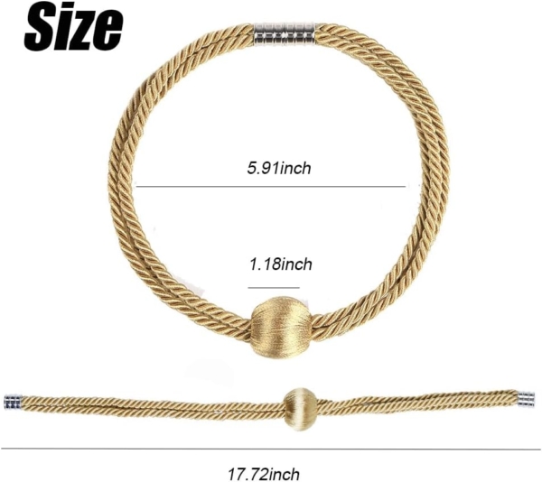 1 Pair Magnetic Curtain Tiebacks Decorative Rope Holdback Holder - Image 2