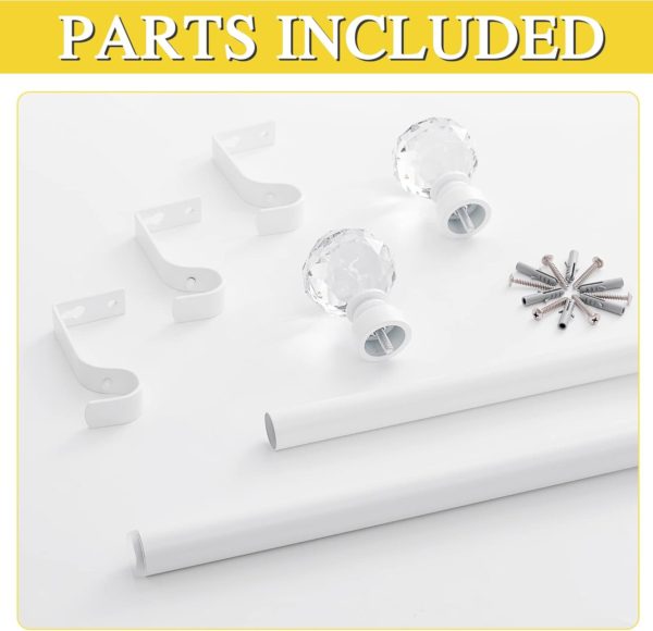 Amazon Basics Decorative 5/8" Curtain Rod with Faceted Ball Finials - Image 2